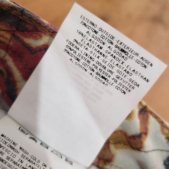 Just Cavalli Size 26 NWT Blue red Print Distressed High Waist Skinny Jeans - Picture 13 of 16